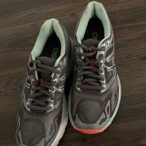 Women’s ASICS Gel Nimbus 19 Running Shoes Carbon White Flash Coral US SZ 6